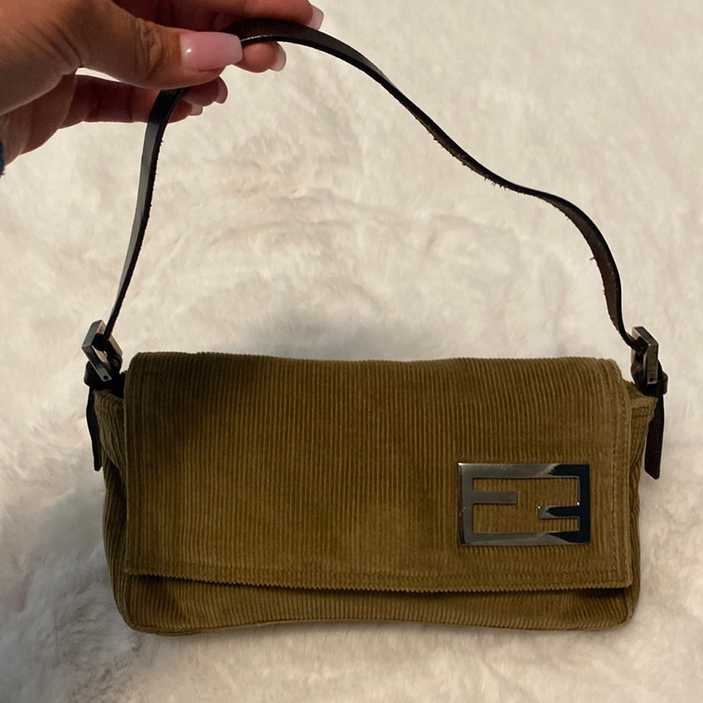 Vintage Fendi Corduroy Baguette Bag Gem